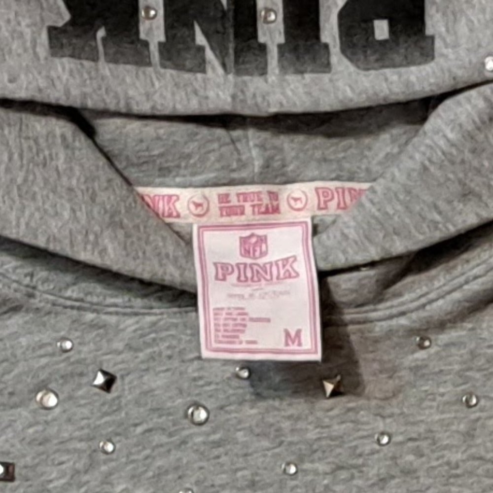 Steelers Victoria's Secret PINK Pullover Hoodie Gray (M) Watt Boswell Friermuth - Picture 2 of 5